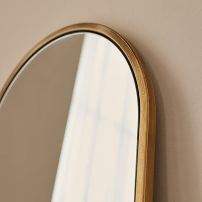 Liberty - Miroir Mural Métallique Arqué Doré 50cm x 30cm