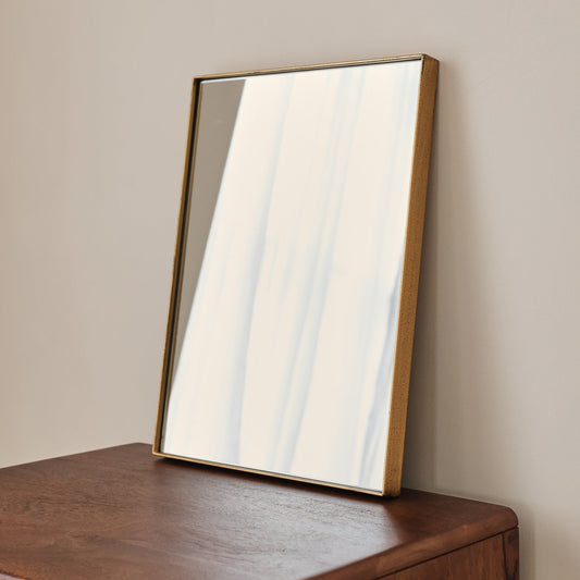 Theo - Miroir Mural Rectangulaire en Métal Doré 40cm x 30cm