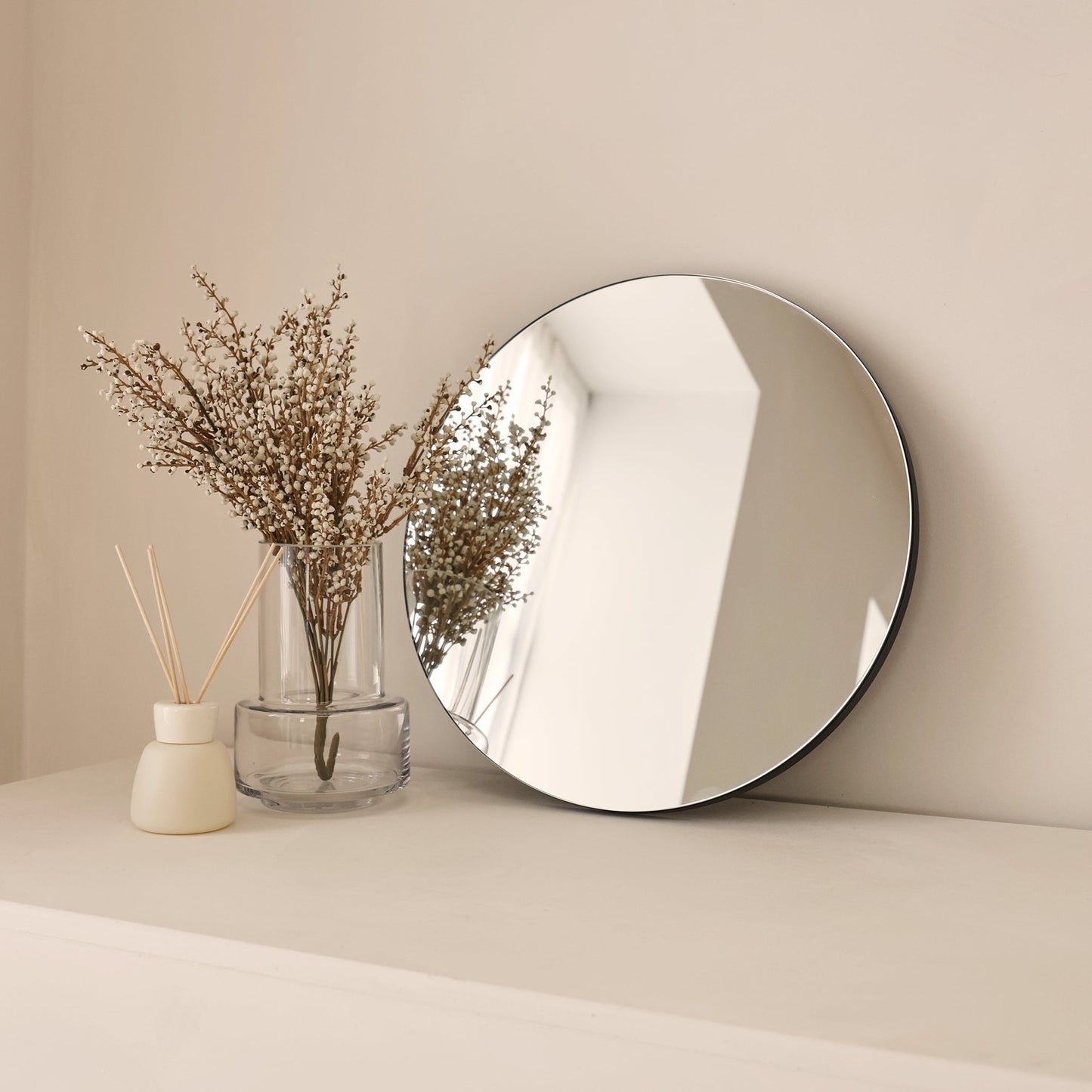 Edge - Miroir Mural Rond Sans Cadre 40cm x 40cm