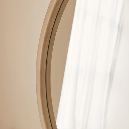 Arden - Miroir mural rond en bois et béton 70 cm x 70 cm