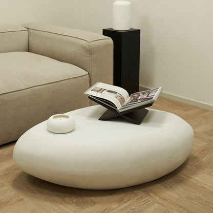Zola - Table Basse Minimaliste en Béton Galet Extra Large