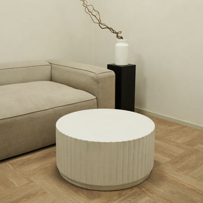 Massimo - Table basse minimaliste en béton cannelé grande