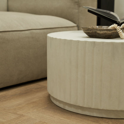Massimo - Table basse minimaliste en béton cannelé grande