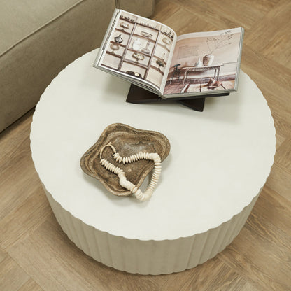 Massimo - Table basse minimaliste en béton cannelé grande