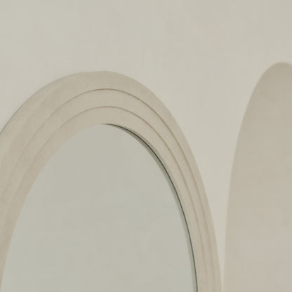 Luciano - Grand miroir en béton plein longueur totale cintré 180cm x 90cm