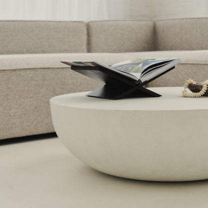 Enzo - Grande table basse ronde minimaliste en béton