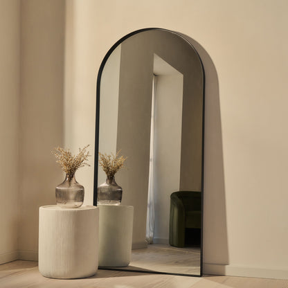 Arcus - Miroir Métallique Noir Grand Arqué Pleine Longueur 170cm x 80cm