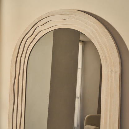 Lucelle - Miroir Arche Extra Large Blanc Lavé Pleine Longueur 200cm x 100cm