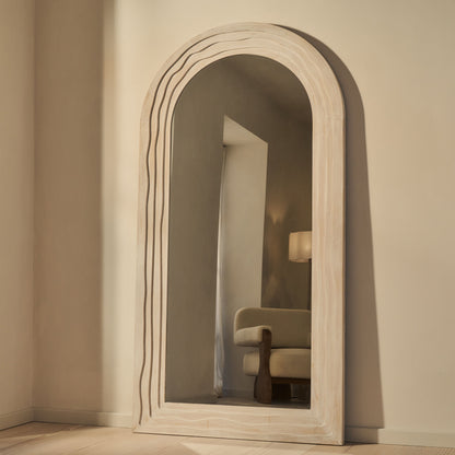 Lucelle - Miroir Arche Extra Large Blanc Lavé Pleine Longueur 200cm x 100cm