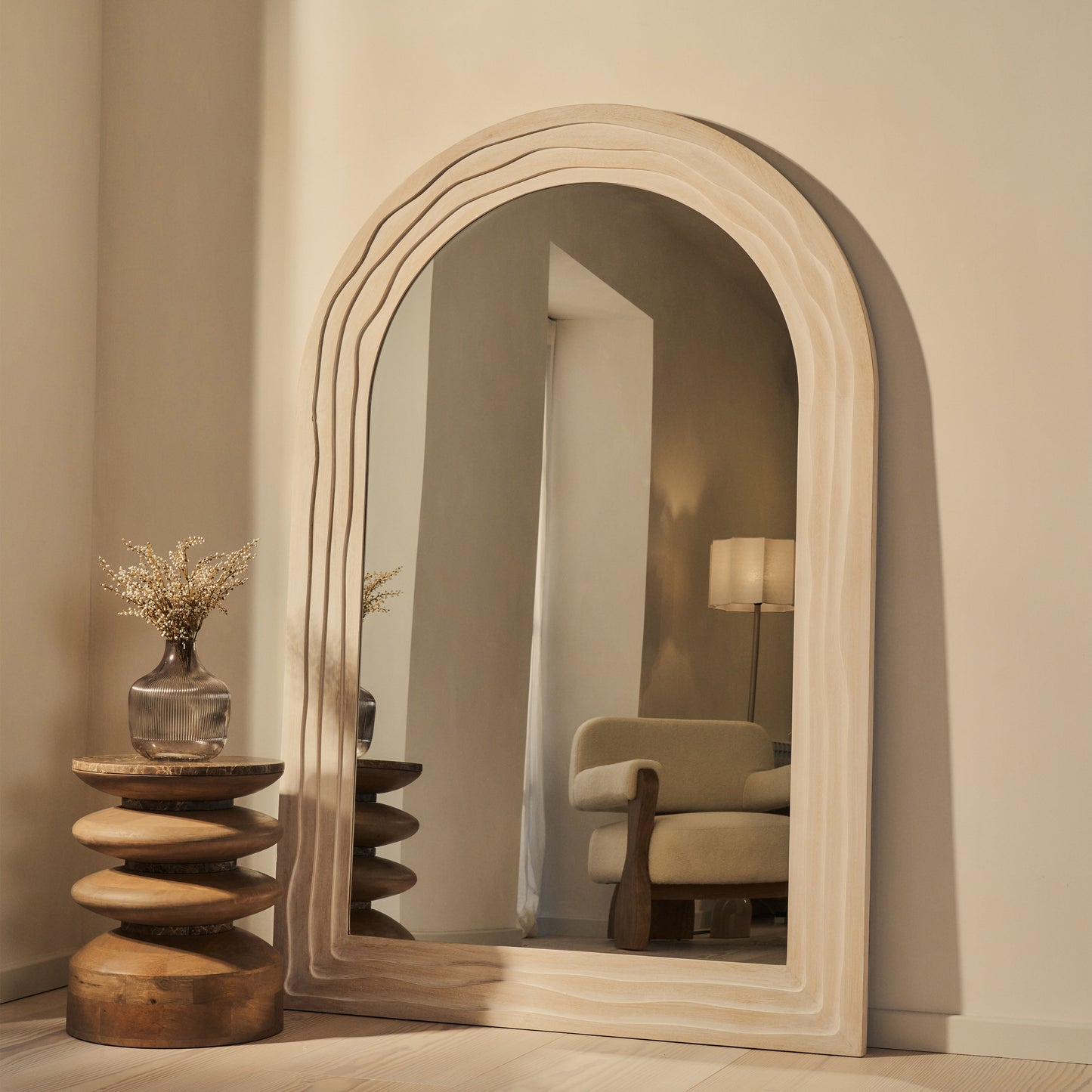 Lucelle - Miroir Arqué Extra Large en Bois