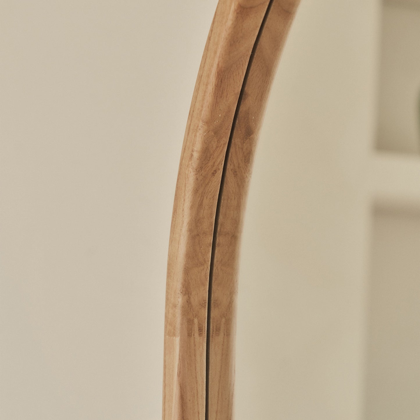 Arden - Miroir en bois clair plein pied arqué 160 cm x 60 cm