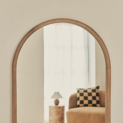 Arden - Miroir en bois chaud plein pied arche 160cm x 60cm