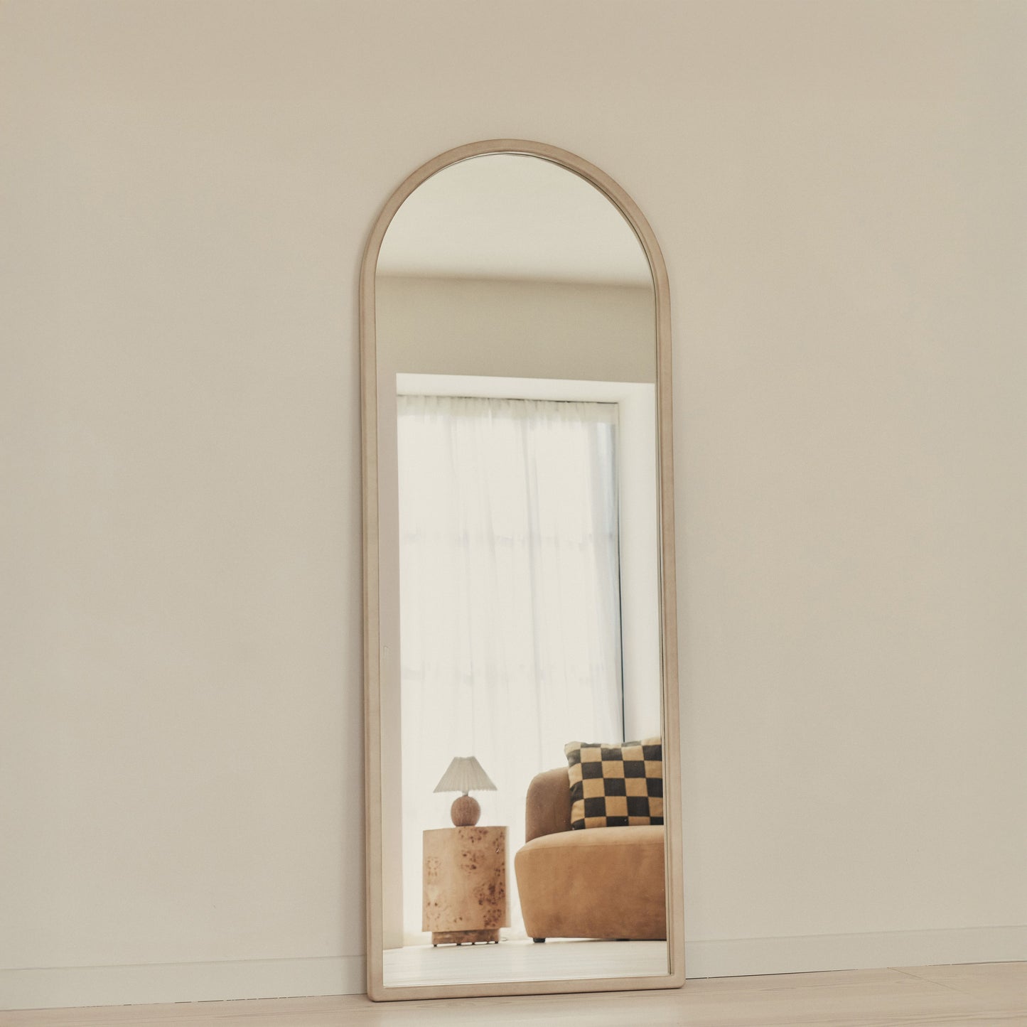 Arden - Miroir en bois arche plein longueur 160cm x 60cm Concrete