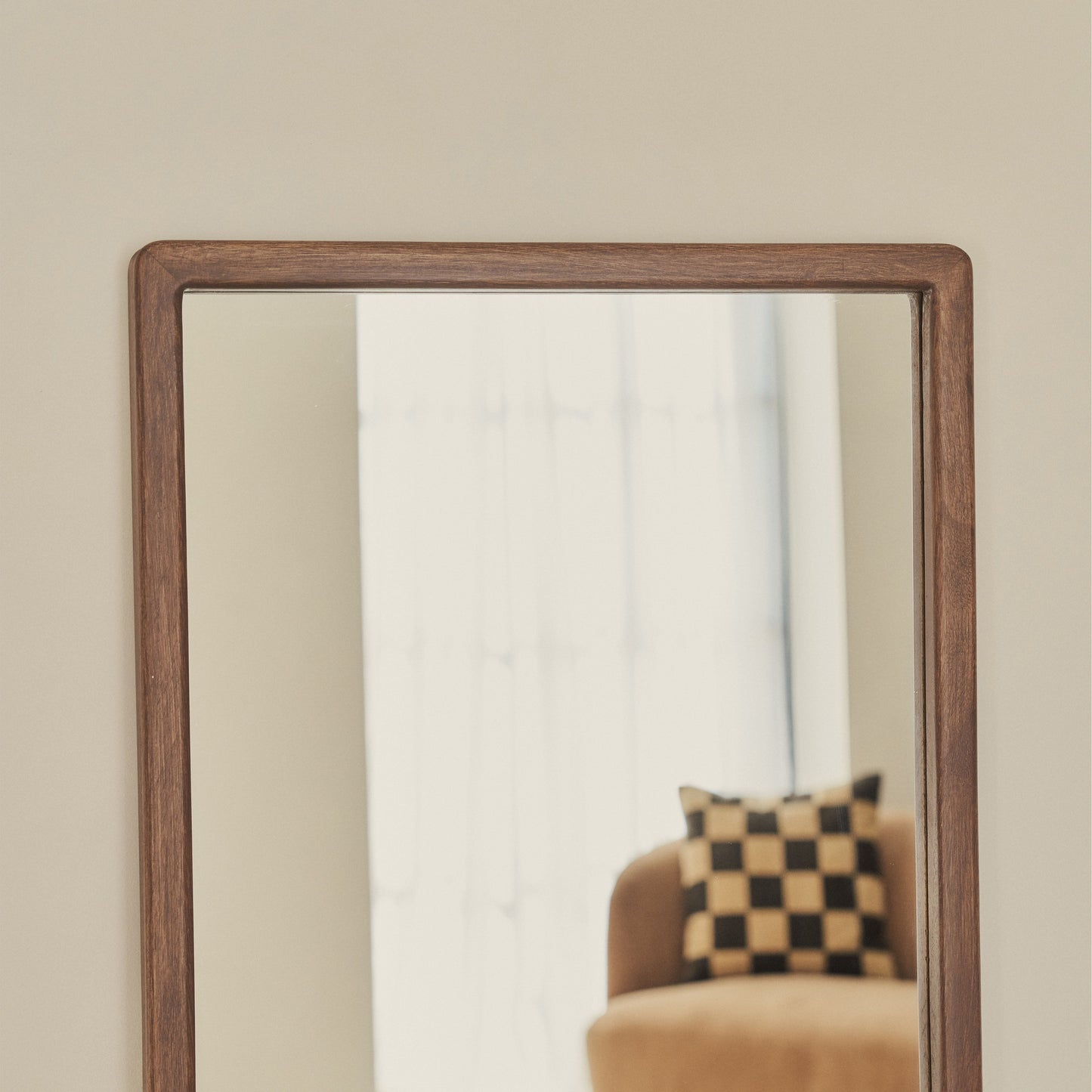 Arden - Miroir en bois foncé pleine longueur 140cm x 45cm