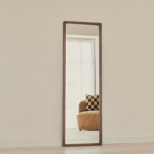Arden - Miroir en bois foncé pleine longueur 140cm x 45cm