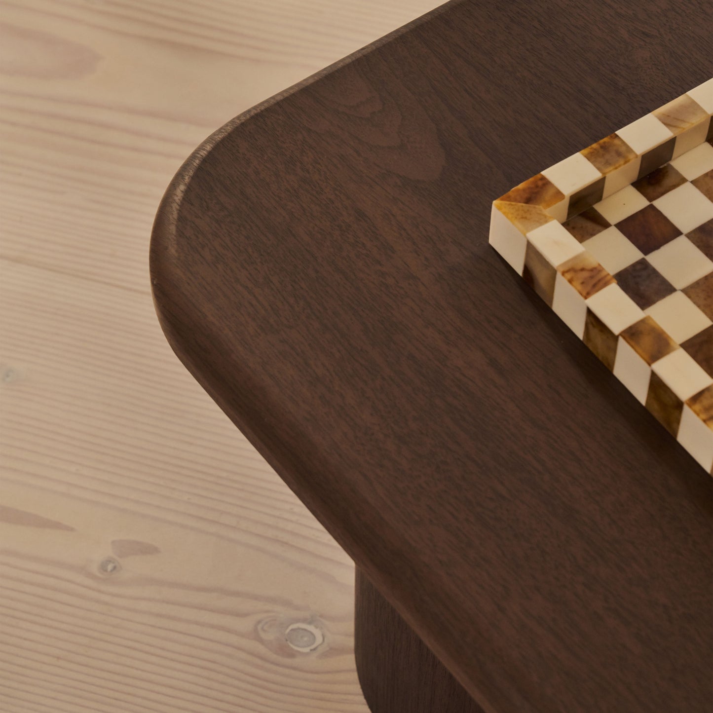 Alina - Grande Table Basse Carrée en Bois Foncé