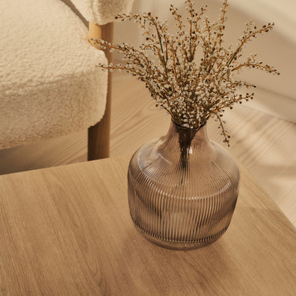 Alina - Grande table basse carrée en bois vieilli