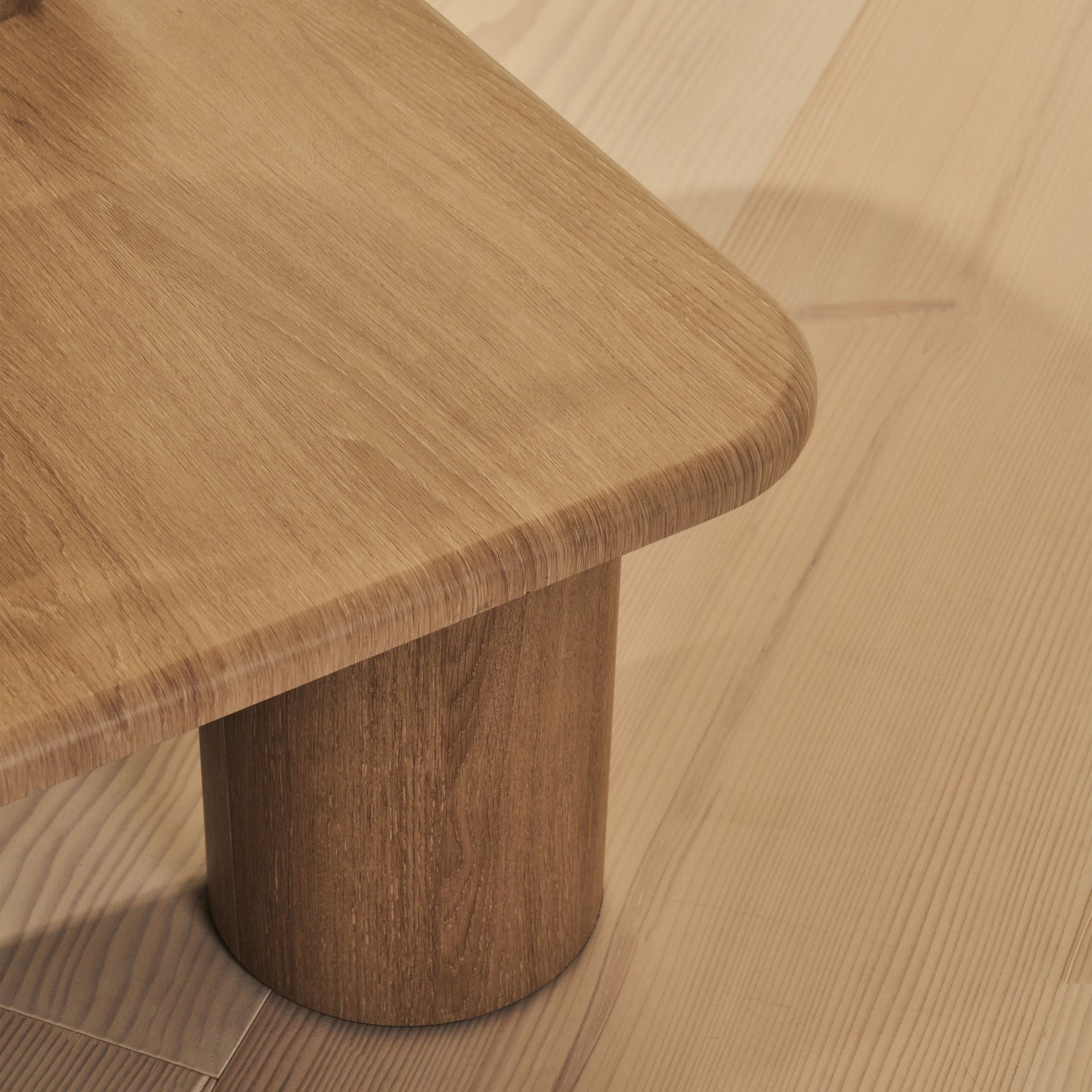 Alina - Grande table basse carrée en bois vieilli