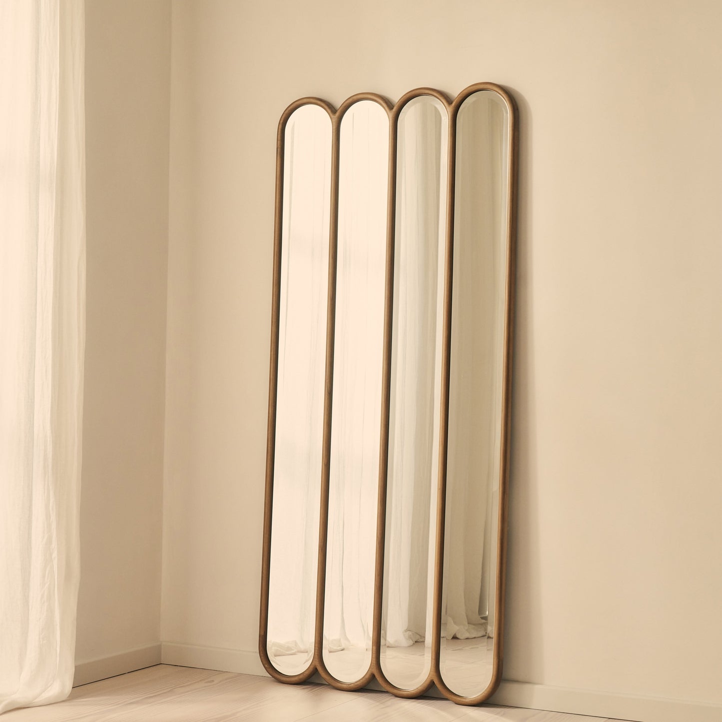 Reims - Miroir en bois plein longueur avec panneau arqué 180cm x 80cm