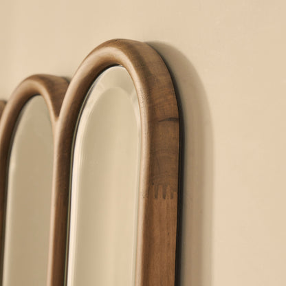 Reims - Miroir en bois plein longueur avec panneau arqué 180cm x 80cm