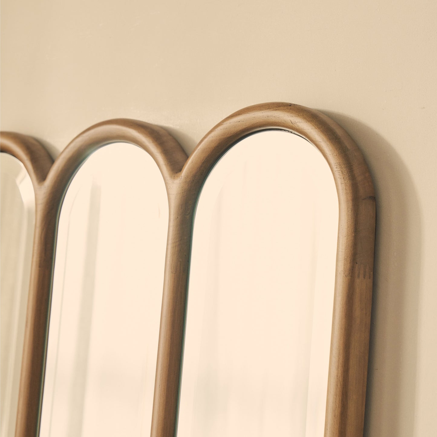 Reims - Miroir en bois plein longueur avec panneau arqué 180cm x 80cm