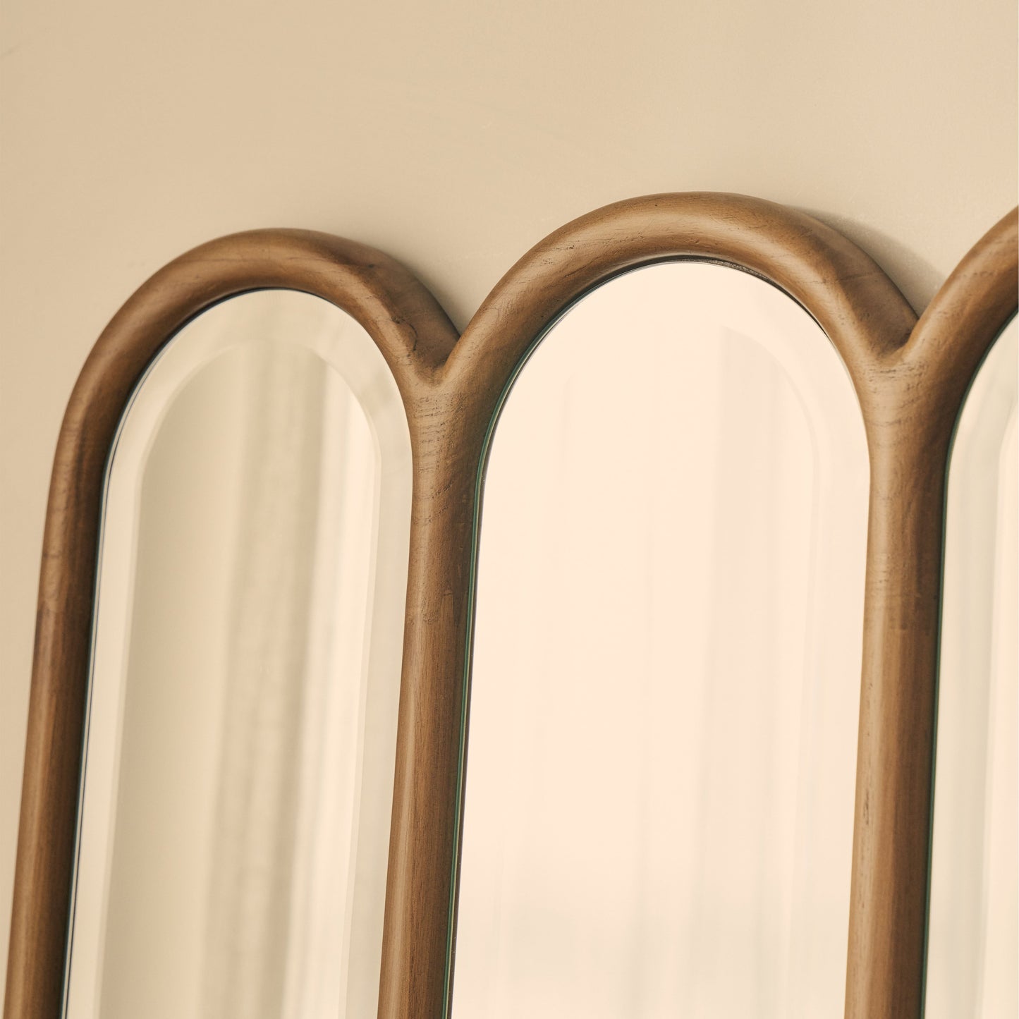 Reims - Miroir en bois plein longueur avec panneau arqué 180cm x 80cm