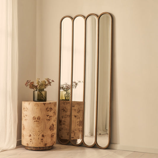 Reims - Miroir en bois plein longueur avec panneau arqué 180cm x 80cm