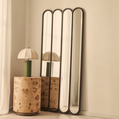 Reims - Miroir en bois foncé pleine longueur à panneau arche 180 cm x 80 cm