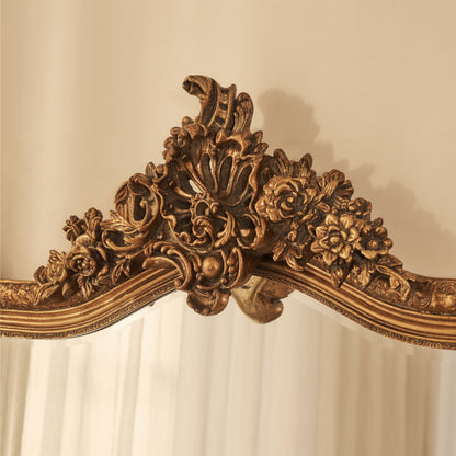 Francesca - Miroir pleine longueur or voûté orné 185 cm x 100 cm