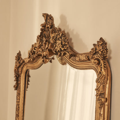 Francesca - Miroir pleine longueur or voûté orné 185 cm x 100 cm