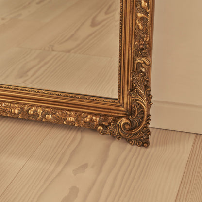 Francesca - Miroir pleine longueur or voûté orné 185 cm x 100 cm