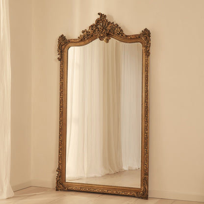 Francesca - Miroir pleine longueur or voûté orné 185 cm x 100 cm