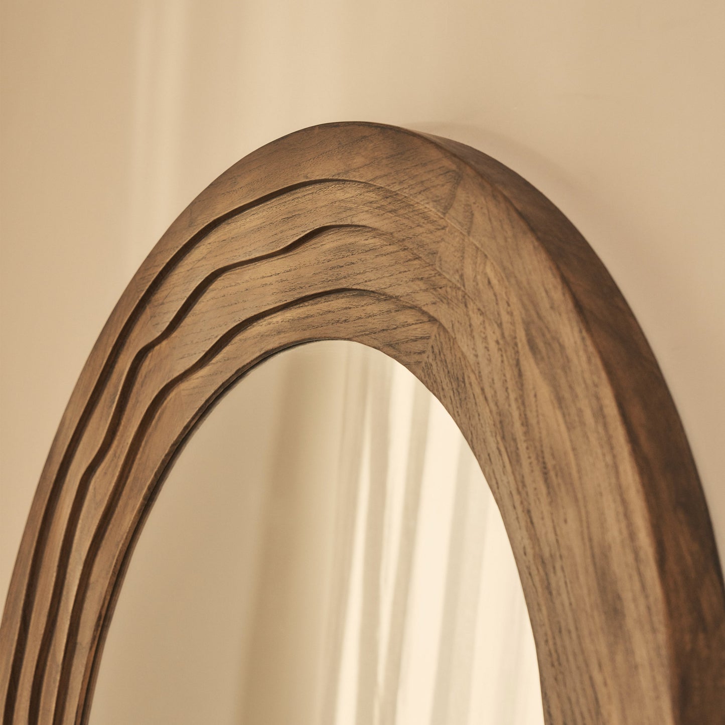Lucelle - Miroir Arqué Extra Large Pleine Longueur 200cm x 100cm Chaud en Bois