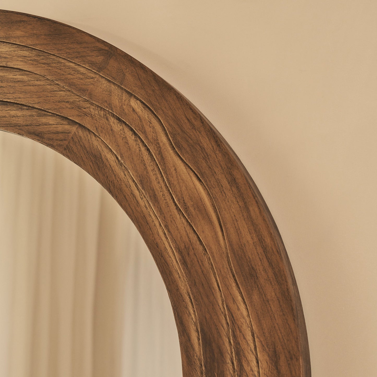 Lucelle - Miroir Arqué Extra Large Pleine Longueur 200cm x 100cm Chaud en Bois