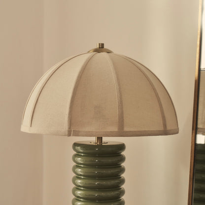 Odette - Lampe de table à abat-jour dôme vert olive