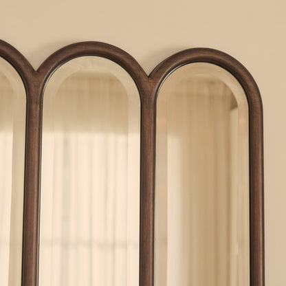 Reims - Miroir en bois foncé à panneau voûté 120cm x 80cm