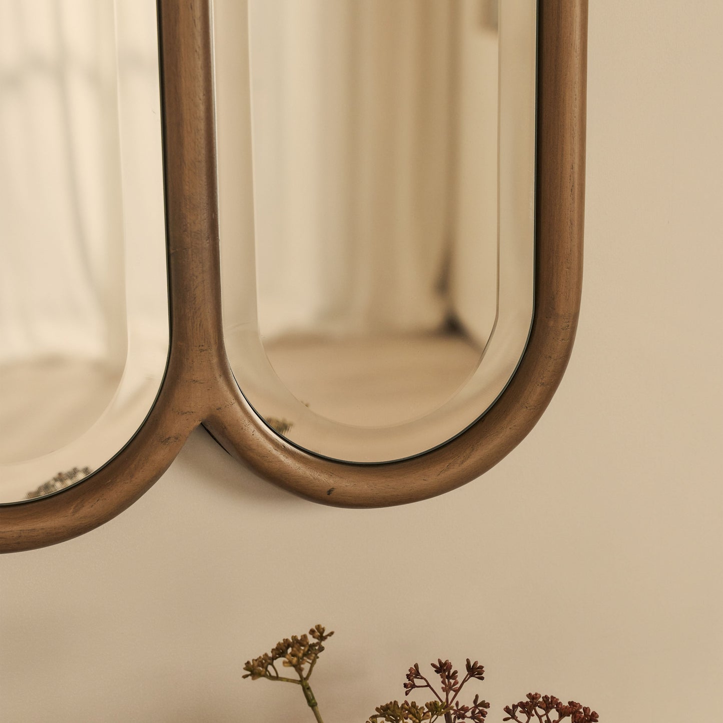 Reims - Miroir en bois chaud à panneau voûté 120cm x 80cm
