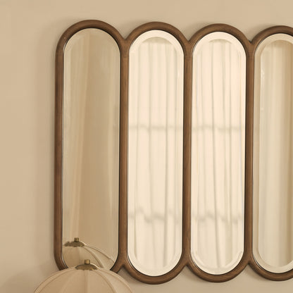 Reims - Miroir en bois chaud à panneau voûté 120cm x 80cm
