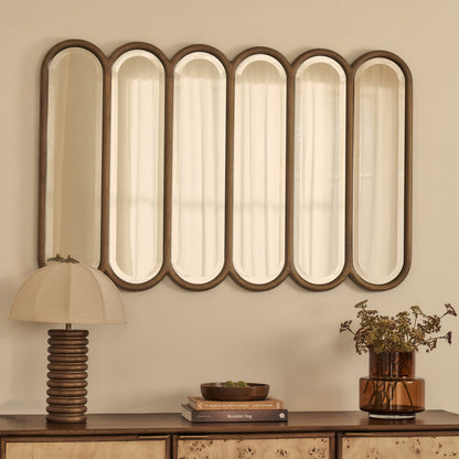 Reims - Miroir en bois chaud à panneau voûté 120cm x 80cm
