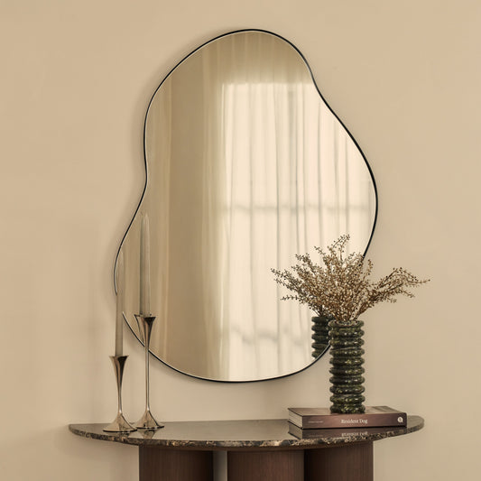 Ava - Miroir Noir en Forme d'Étang Irrégulier 100cm x 70cm