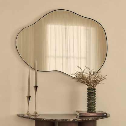 Ava - Miroir Noir en Forme d'Étang Irrégulier 100cm x 70cm