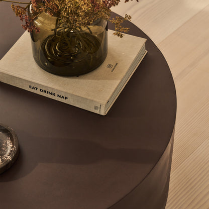 Angelo - Table basse ronde minimaliste chocolat grande