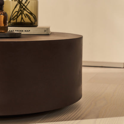 Angelo - Table basse ronde minimaliste chocolat grande