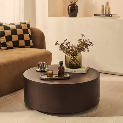 Angelo - Table basse ronde minimaliste chocolat grande