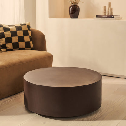 Angelo - Table basse ronde minimaliste chocolat grande