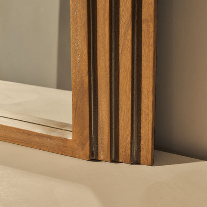 Luciana - Miroir d'Encadrement Arqué en Bois Lavé 120cm x 100cm