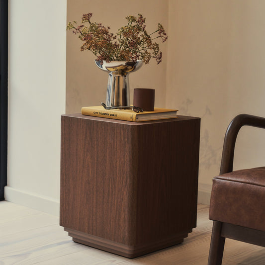 Luciana - Table d'appoint rectangulaire en bois foncé