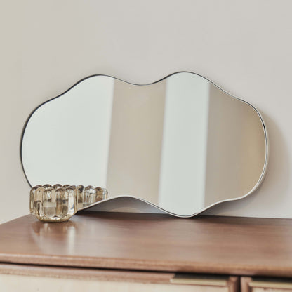 Ava - Miroir irrégulier en forme d'étang écru 50cm x 30cm