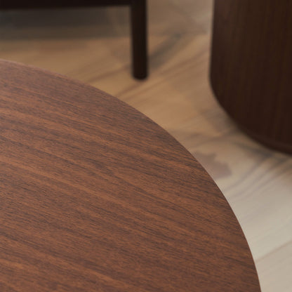 Luciana - Table basse ronde en bois foncé