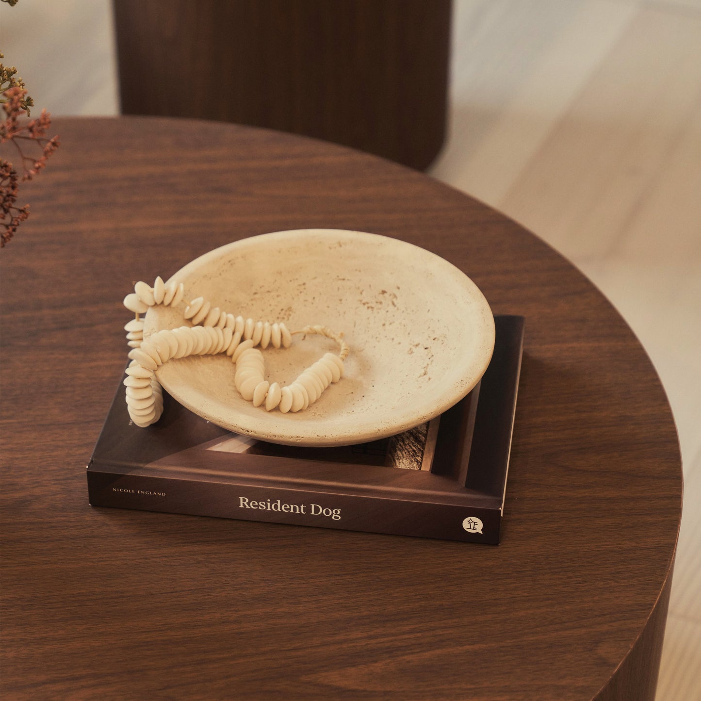 Luciana - Table basse ronde en bois foncé